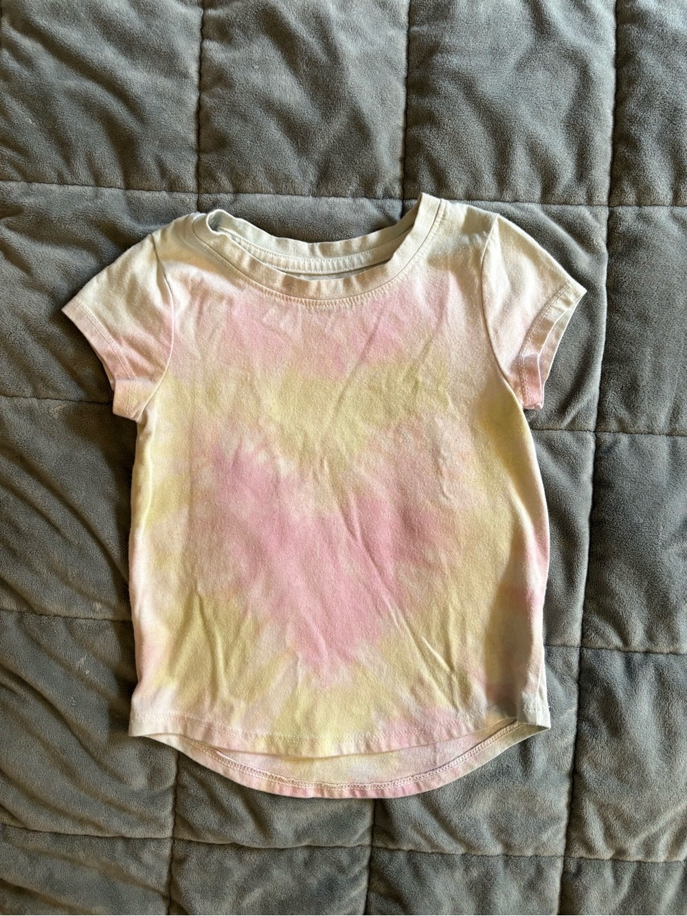 Cat & Jack Girls' Short Sleeve Pastel Tie-Dye Tee - Pink & Yellow